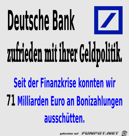 Deutsche Bank zufrieden