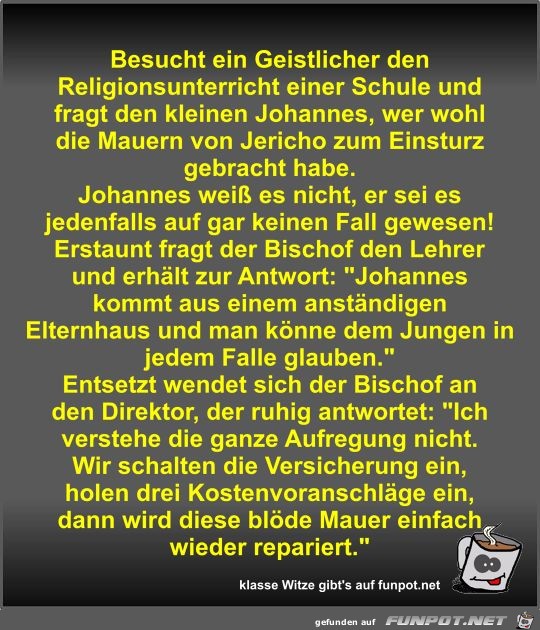 Besucht ein Geistlicher den Religionsunterricht einer... Besucht ein Geistlicher den Religionsunterricht einer...