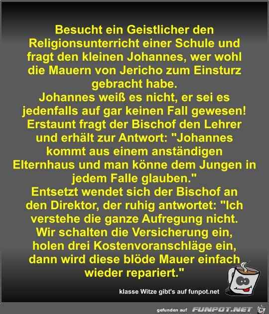 Besucht ein Geistlicher den Religionsunterricht einer...