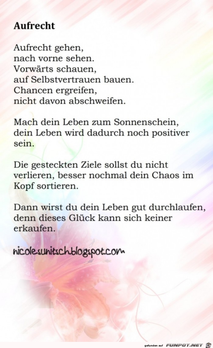 Nach vorne schauen gedicht