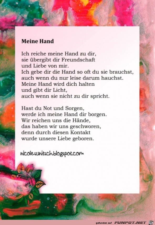 Gedicht - Meine Hand Gedicht - Meine Hand