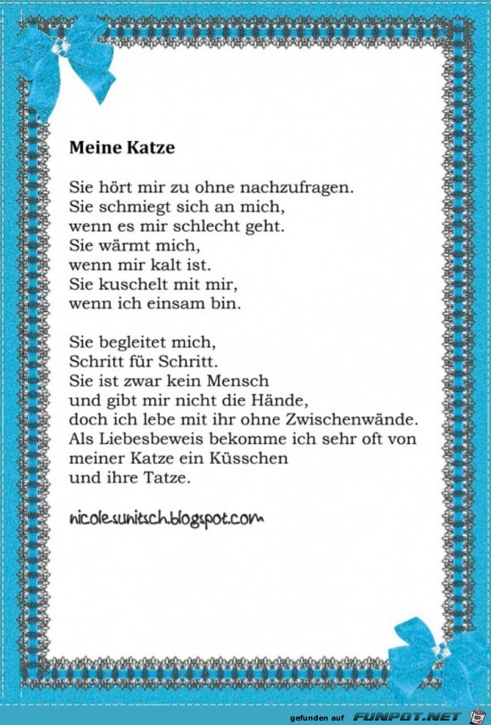 Gedicht - Meine Katze Gedicht - Meine Katze