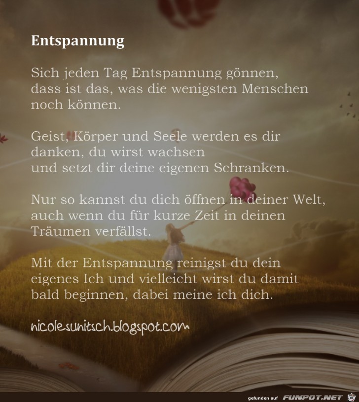 Gedicht - Entspannung Gedicht - Entspannung