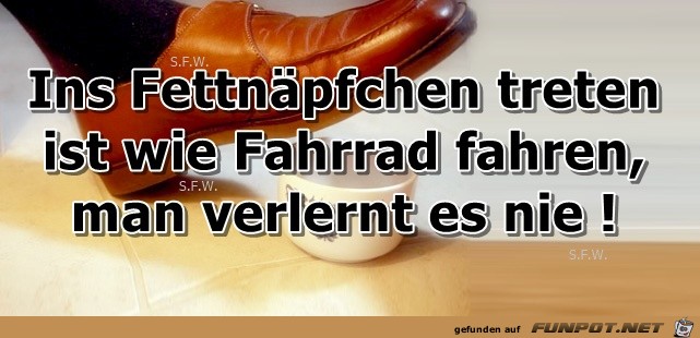 Ins Fettnaepfchen treten Ins Fettnaepfchen treten