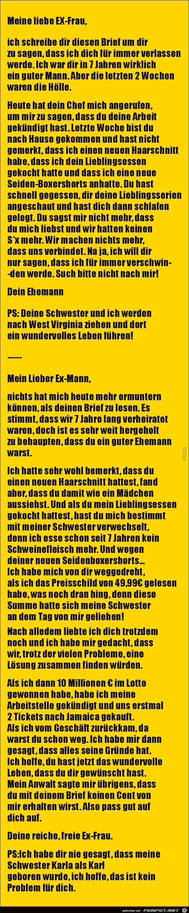meine liebe Ex-Frau....... meine liebe Ex-Frau.......