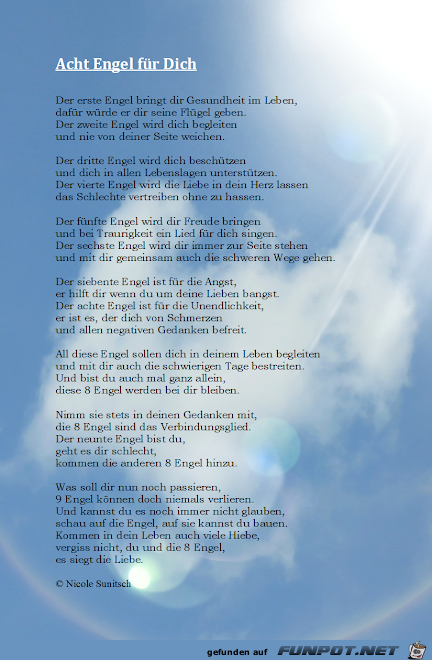 Gedicht - Acht Engel fr dich