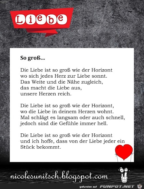 Gedicht - So groß - Liebe Gedicht - So groß - Liebe
