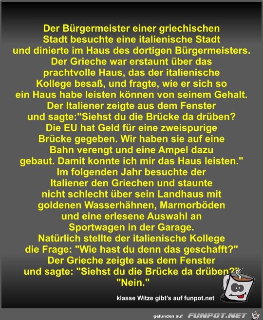 Der Bürgermeister einer griechischen Stadt besuchte eine... Der Bürgermeister einer griechischen Stadt besuchte eine...