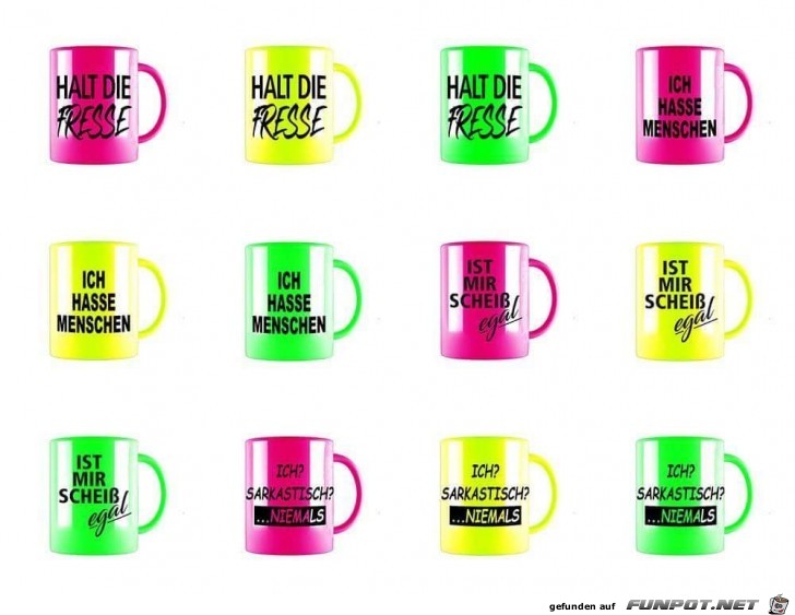 Neon-Kaffeetassen Neon-Kaffeetassen