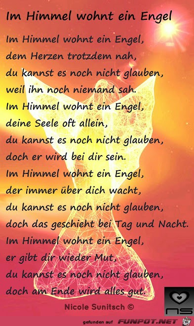 Gedicht - Im Himmel wohnt ein Engel Gedicht - Im Himmel wohnt ein Engel