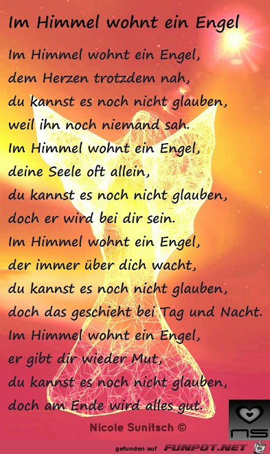 Gedicht - Im Himmel wohnt ein Engel