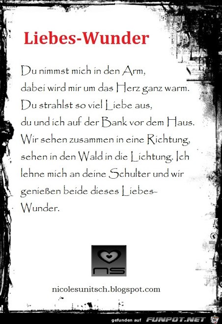 Gedicht - Liebeswunder Gedicht - Liebeswunder