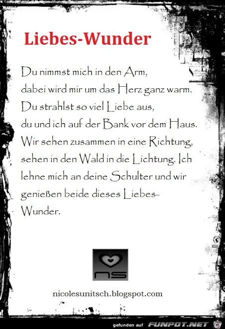 Gedicht - Liebeswunder