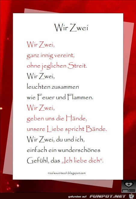Gedicht - Wir Zwei Gedicht - Wir Zwei