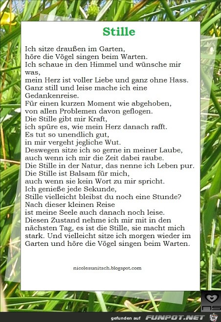 Gedicht - Stille