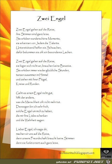 Gedicht - Zwei Engel Rahmen Gedicht - Zwei Engel Rahmen