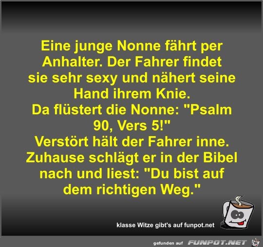 Eine junge Nonne fährt per Anhalter Eine junge Nonne fährt per Anhalter