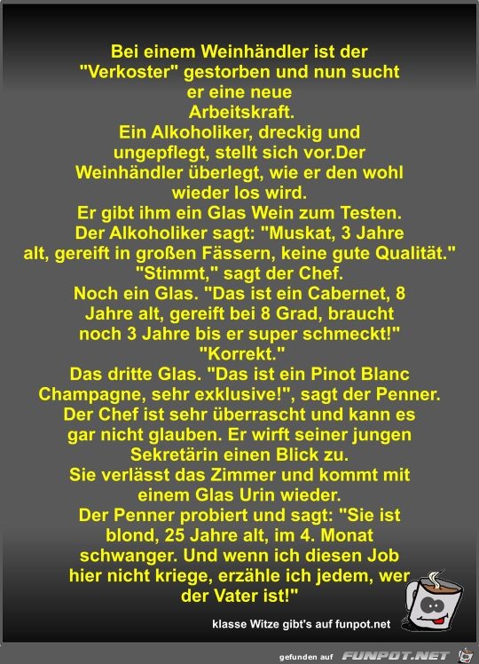 Bei einem Weinhndler ist der 