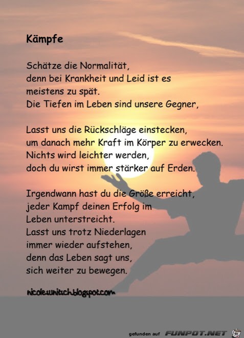 Gedicht - Kämpfe Gedicht - Kämpfe