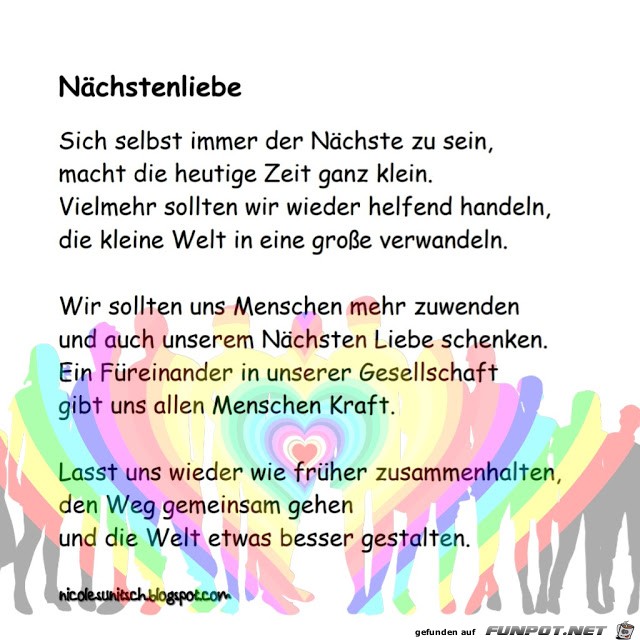 Gedicht - Nächstenliebe Gedicht - Nächstenliebe