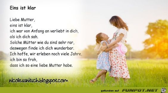 Gedicht - Eins ist klar - Mutterliebe Gedicht - Eins ist klar - Mutterliebe