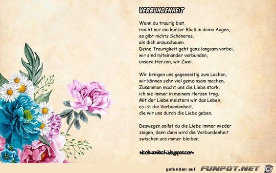 Gedicht - Verbundenheit - Liebe