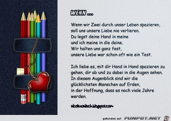 Gedicht - Wenn - Liebe Gedicht - Wenn - Liebe