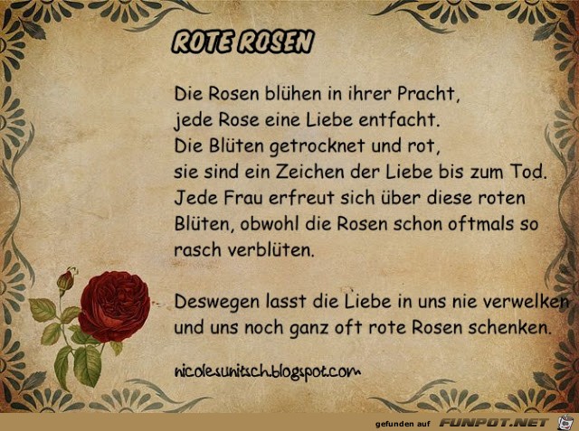 Liebesgedicht - Rote Rosen