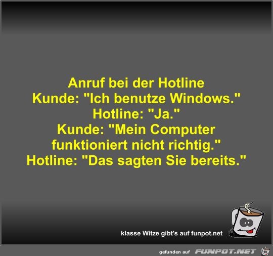 Anruf bei der Hotline