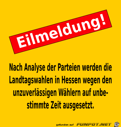 Hessenwahl ausgesetzt Hessenwahl ausgesetzt