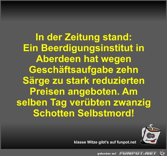 In der Zeitung stand In der Zeitung stand