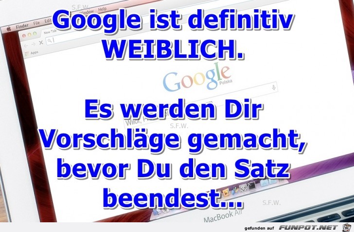 Google ist definitiv weiblich