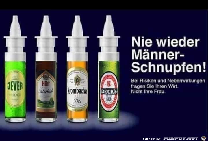 Nie wieder Männer-Schnupfen Nie wieder Männer-Schnupfen