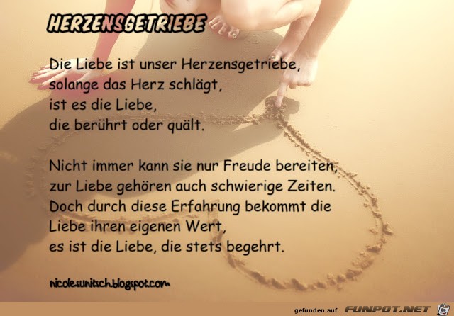 Gedicht - Herzensgetriebe - Liebe Gedicht - Herzensgetriebe - Liebe
