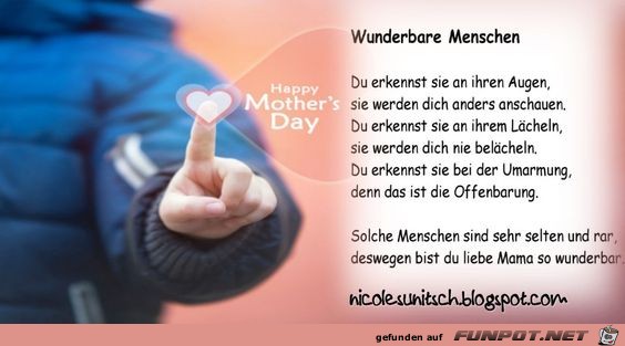 Gedicht - Wunderbare Menschen - Fr meine liebe Mutter