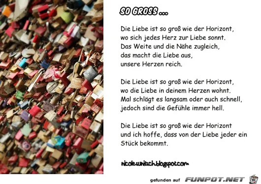 Gedicht - So groß - Liebe Gedicht - So groß - Liebe