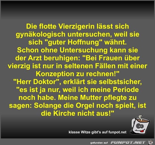 Die flotte Vierzigerin lässt sich gynäkologisch untersuchen Die flotte Vierzigerin lässt sich gynäkologisch untersuchen