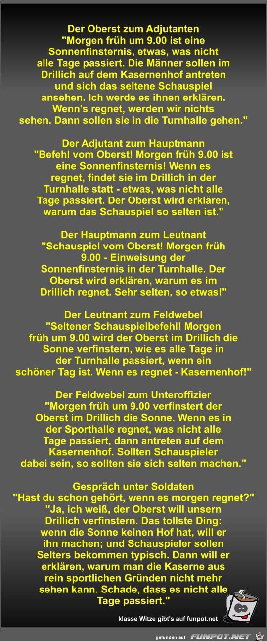 Der Oberst zum Adjutanten Der Oberst zum Adjutanten