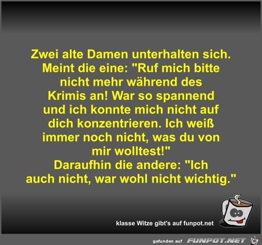 Zwei alte Damen unterhalten sich Zwei alte Damen unterhalten sich