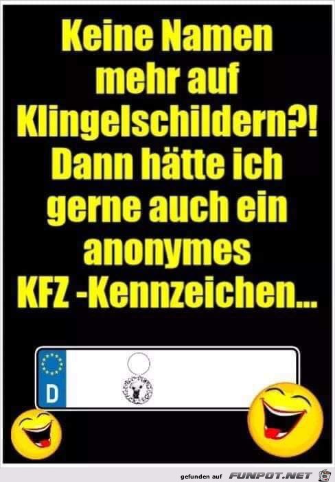 Datenschutz auf Kennzeichen