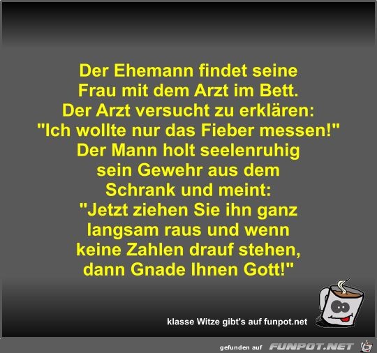 Der Ehemann findet seine Frau mit dem Arzt im Bett Der Ehemann findet seine Frau mit dem Arzt im Bett