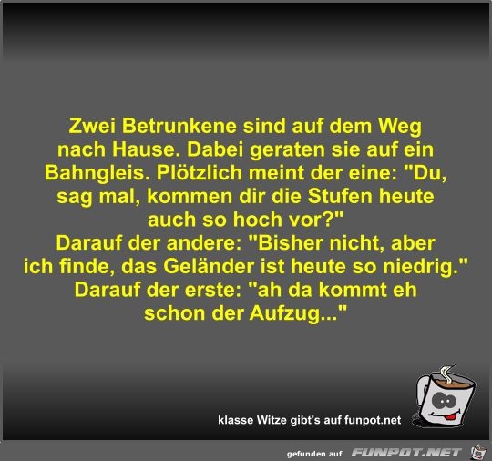 Zwei Betrunkene sind auf dem Weg nach Hause Zwei Betrunkene sind auf dem Weg nach Hause