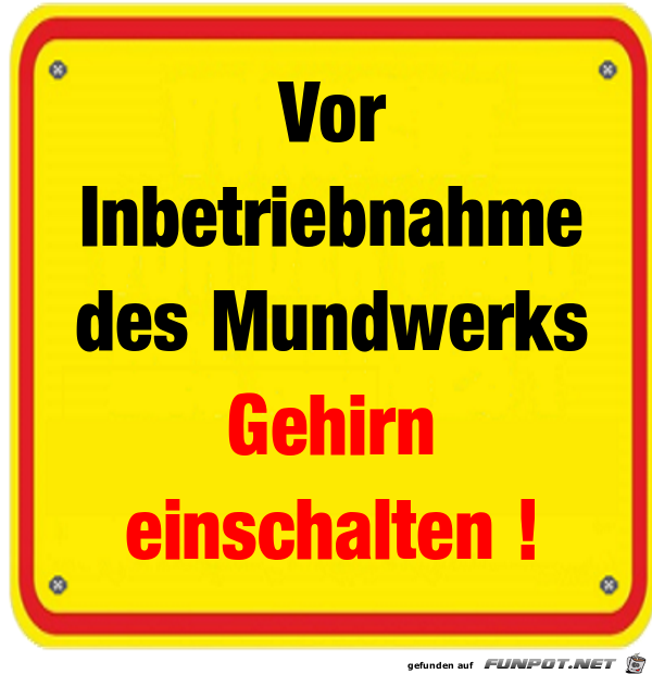 Schild Inbetriebnahme