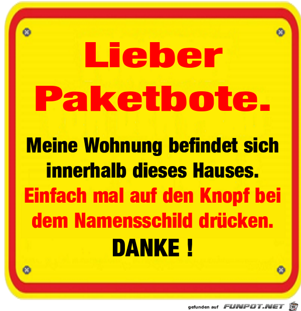 SCHILD - Paketbote