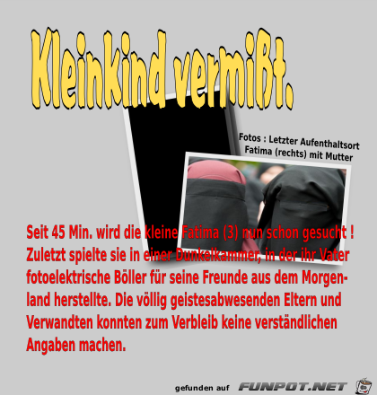 Kleinkind vermisst