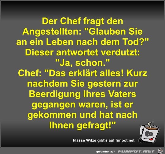 Der Chef fragt den Angestellten