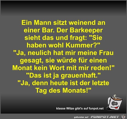 Ein Mann sitzt weinend an einer Bar Ein Mann sitzt weinend an einer Bar