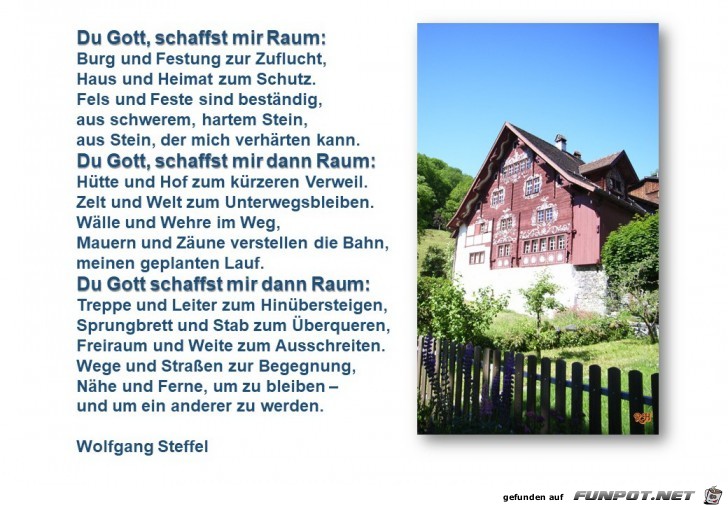 du Gott schaffst mir Raum du Gott schaffst mir Raum