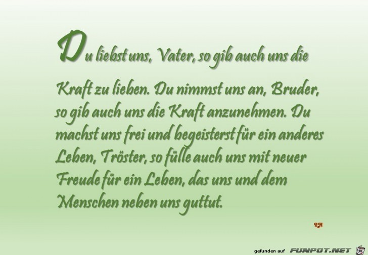 du liebst uns Vater