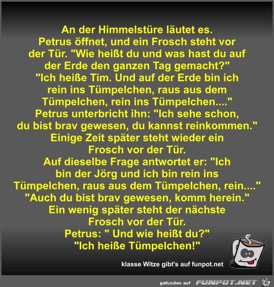 An der Himmelstüre läutet es An der Himmelstüre läutet es